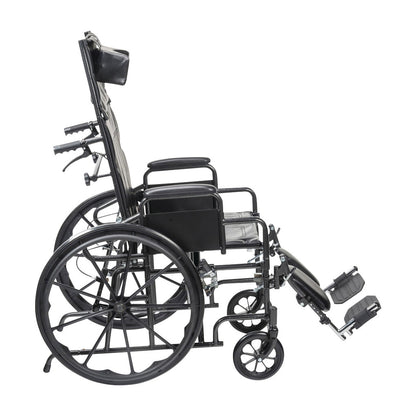 Drive Medical Silver Sport Full-Reclining Wheelchair with Removable Desk Arms