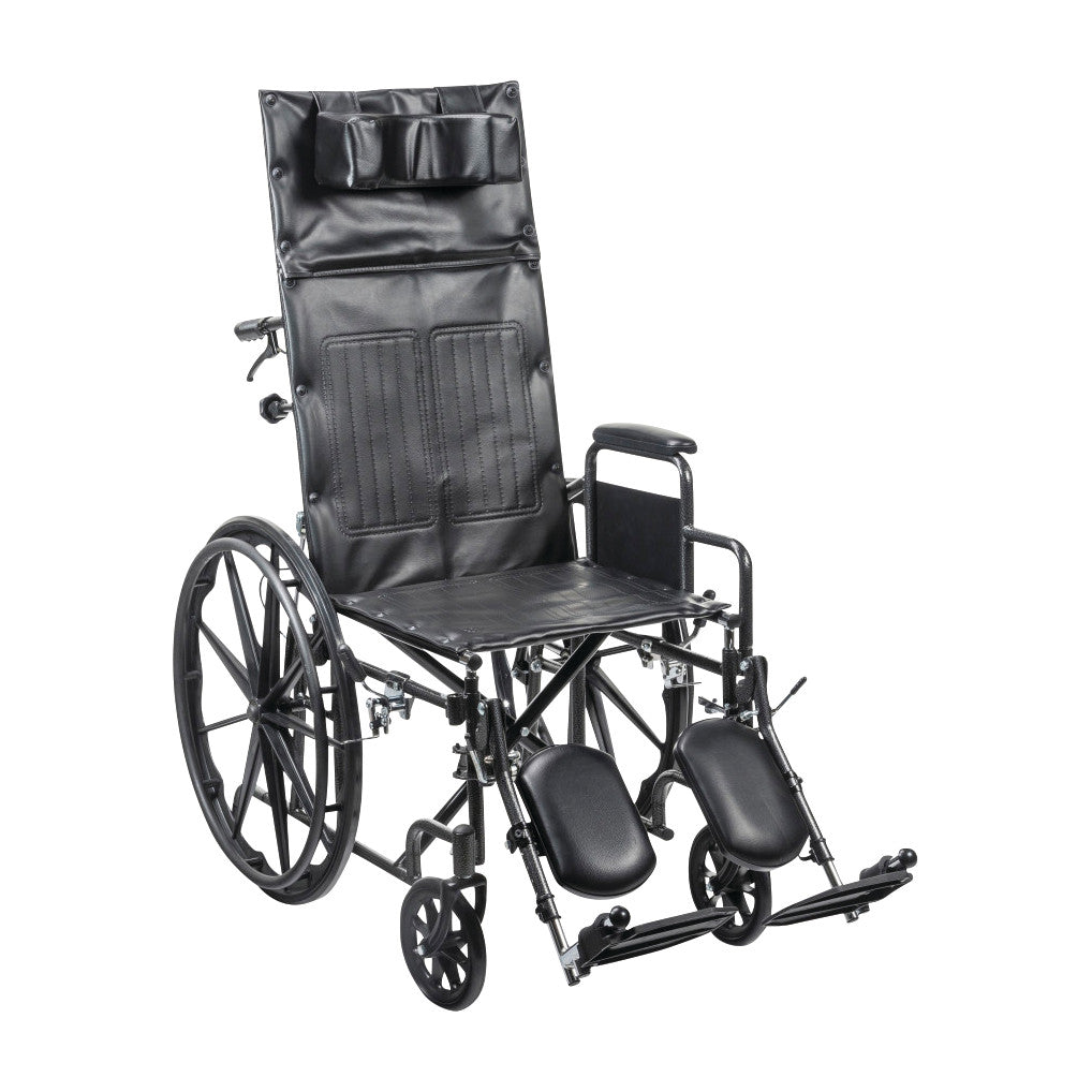 Drive Medical Silver Sport Full-Reclining Wheelchair with Removable Desk Arms