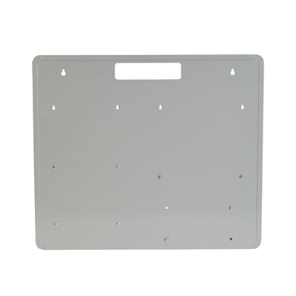The AliMed Bulk PPE Organizer is a flat metal panel with multiple mounting holes and a cut-out handle at the top.