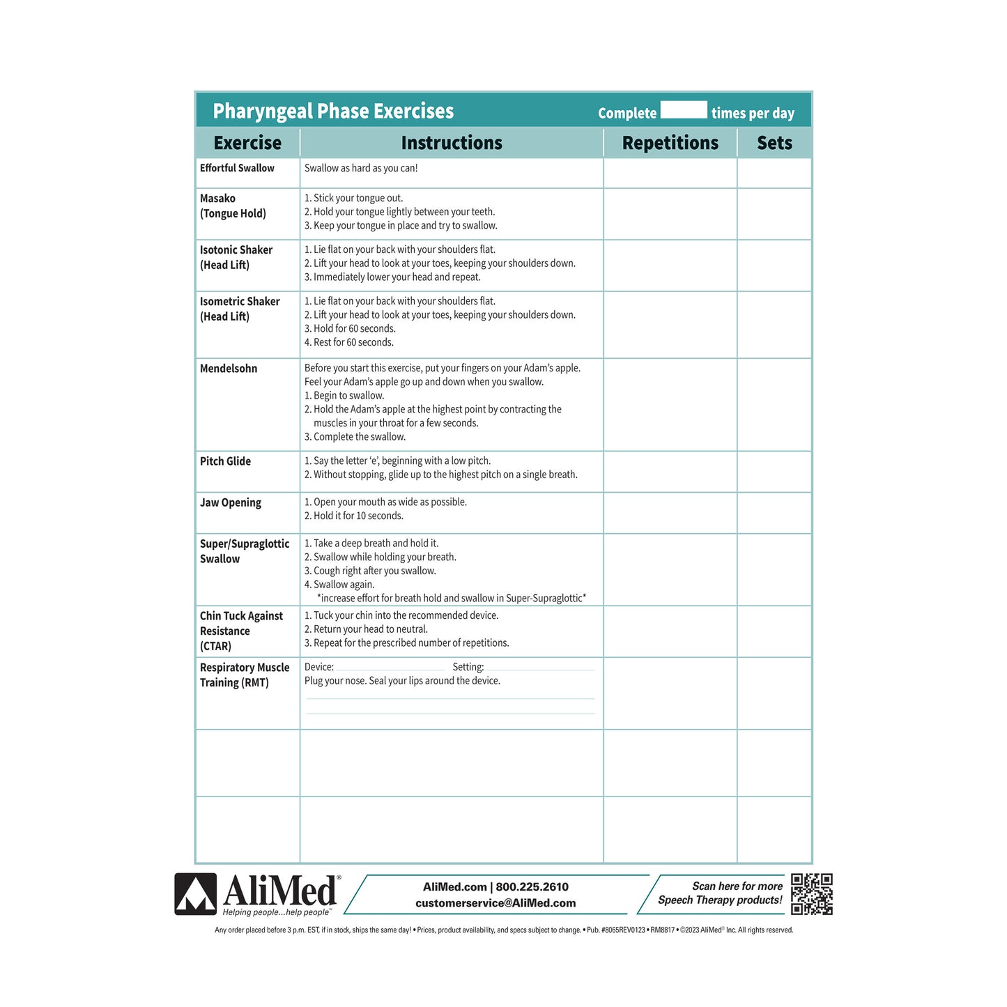 AliMed® Swallow Rehabilitation Guide