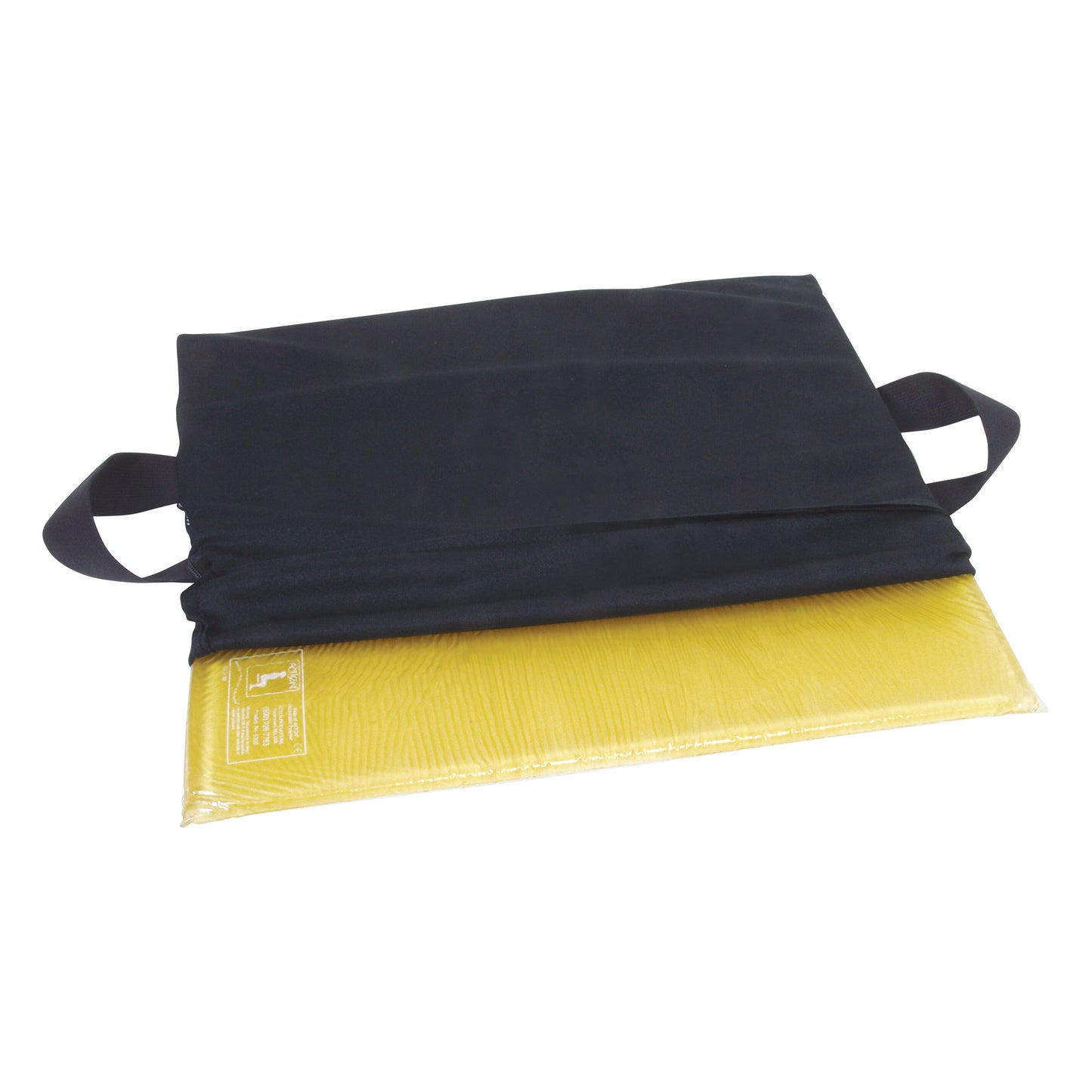 Smooth T-Gel Wheelchair Cushion, 18"W x 5/8"H x 16"D, Black Stretch Polyknit Cover