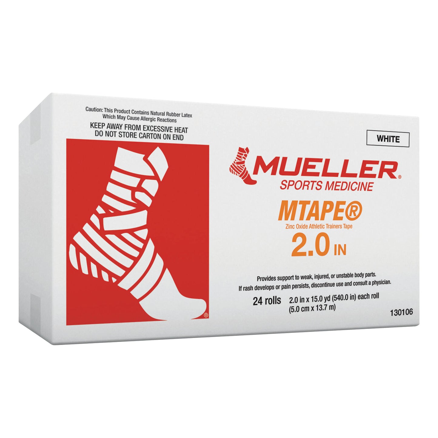 MTape Athletic Tape, 2"W x 15 yds., 24 Roll/Case