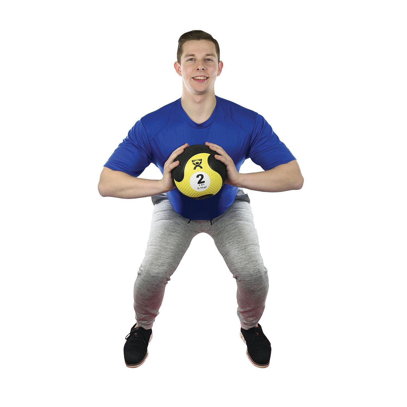 Rubber Medicine Ball, Yellow, 8"W, 2 lbs.