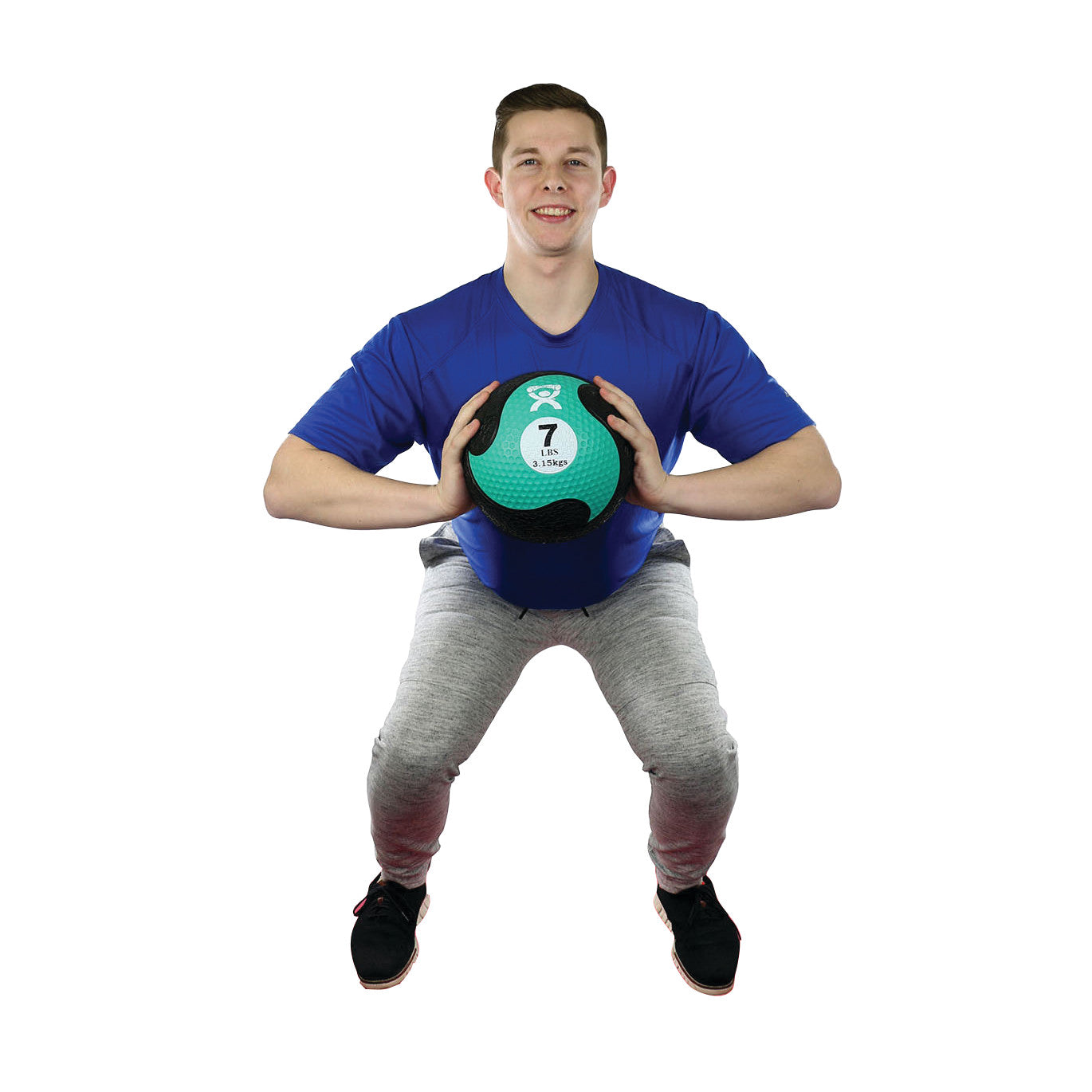 Rubber Medicine Ball, Green, 9"W, 7 lbs.