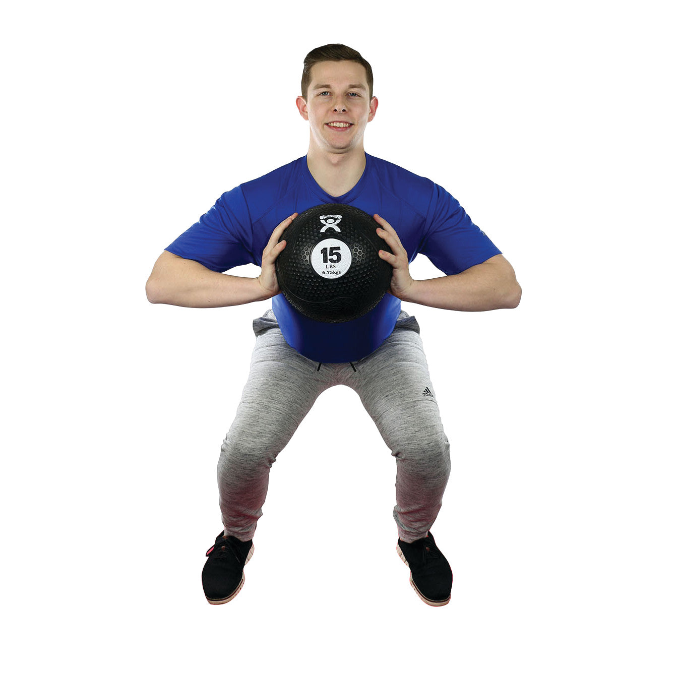 Rubber Medicine Ball, Black, 10"W, 15 lbs.