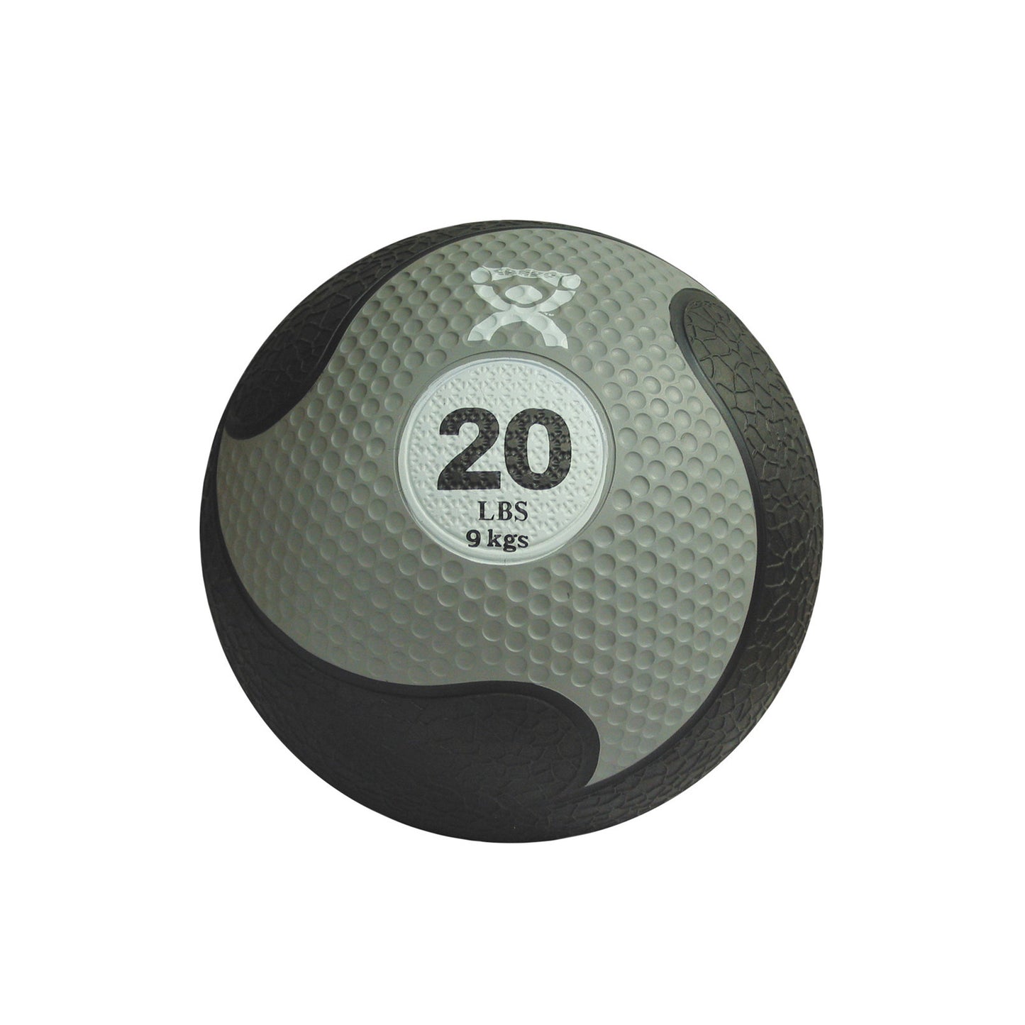 Rubber Medicine Ball, Silver, 11"W, 20 lbs.