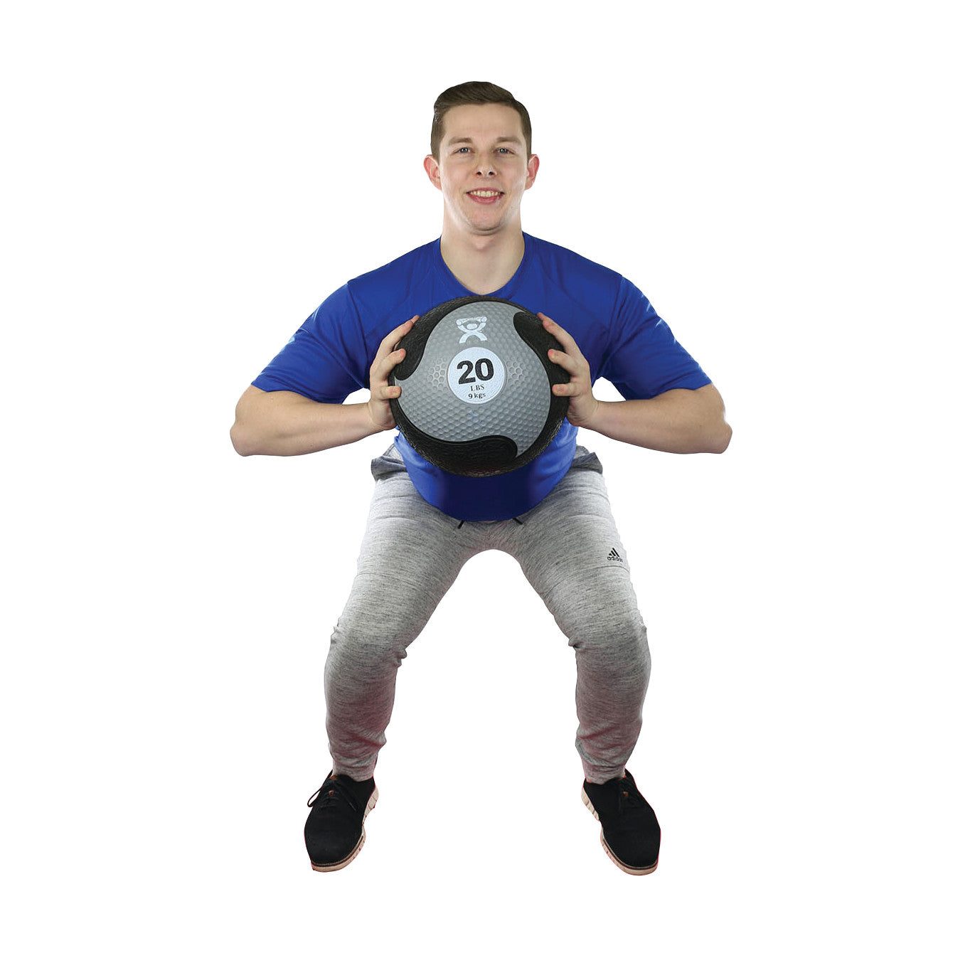Rubber Medicine Ball, Silver, 11"W, 20 lbs.