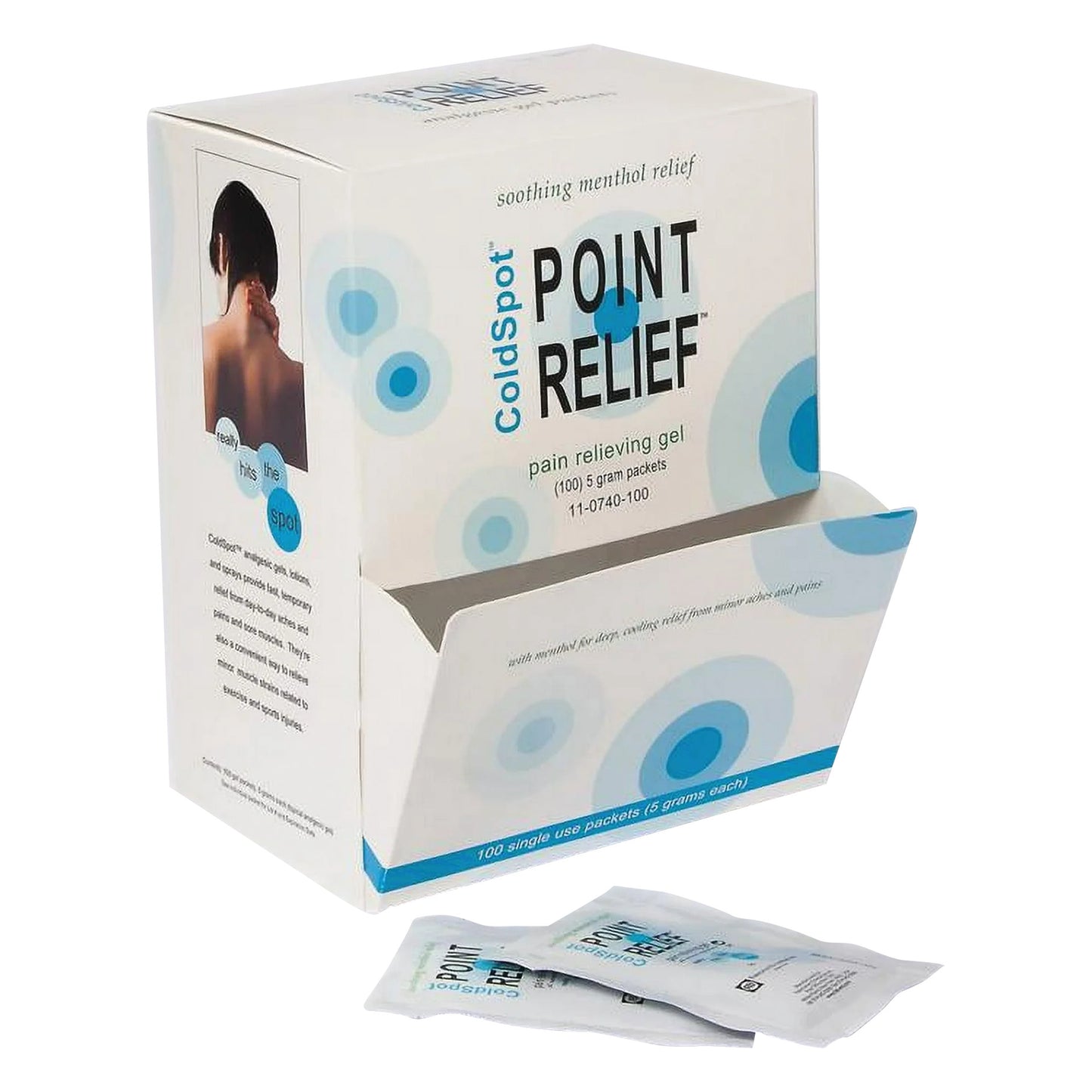 ColdSpot Pain Relief Gel, 5-g Packet, 100/Box