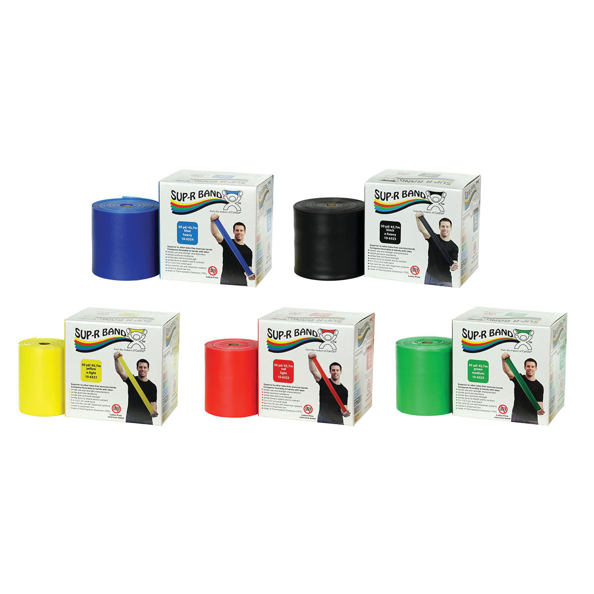 CanDo® Sup-R Band® Non-Latex Exercise Band Set with Rack