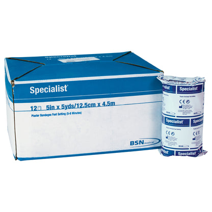 Specialist Plaster of Paris Bandages, Fast Blue, 5"W x 5 yds. L, 12 Roll/Box