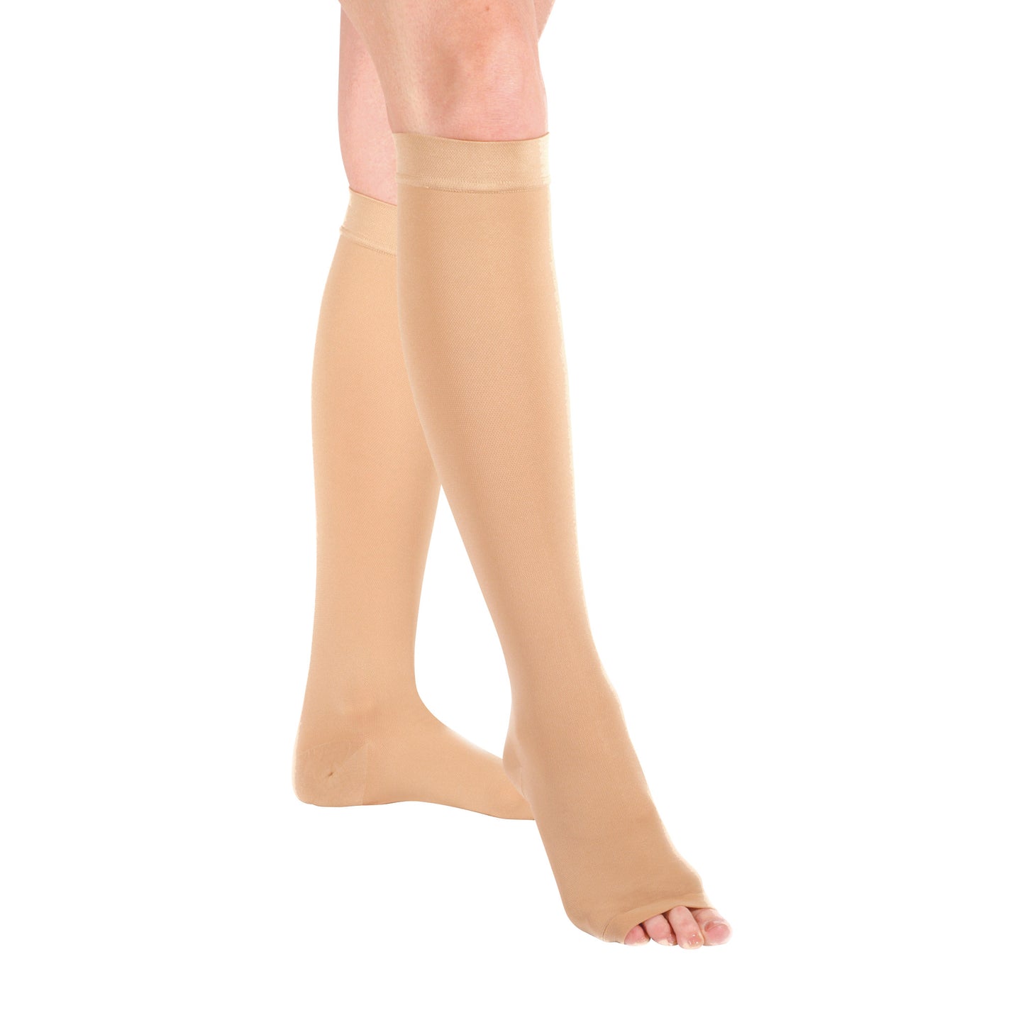 Open Toe Medical Support Knee-Length Stocking, 30-40 mmHg, Medium, Beige, 1 Pair/Pack