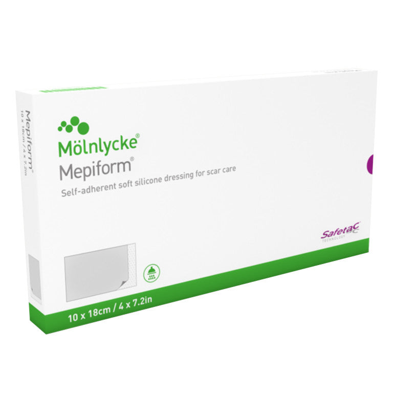 Mepiform Self-Adherent Soft Silicone Dressing, 4"W x 7"L, 5/Box