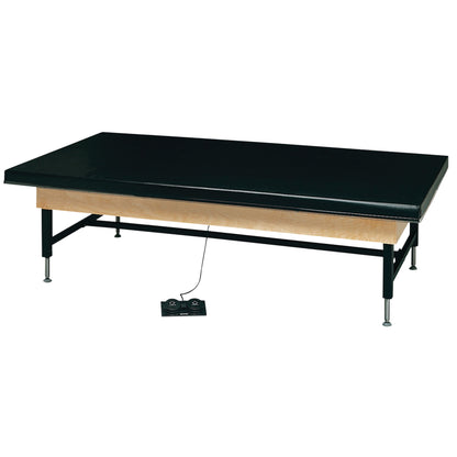 Economy Hi-Lo Electric Mat Table, 5'W x 7'L, Natural w/Black Upholstery