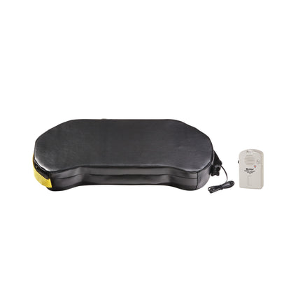 AliMed BreakAway Lap Cushion with IQ VOICE Alarm features a black cushion with a connected alarm box and black cable.