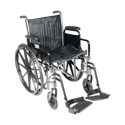 Silver Sport 2 Wheelchair with Removable Desk Arms and Swing-Away Footrests, 20"W x 16"D