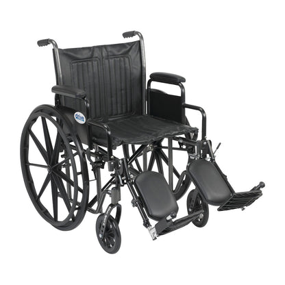 Silver Sport 2 Wheelchair with Removable Desk Arms and Elevating Leg Rests, 20"W x 16"D