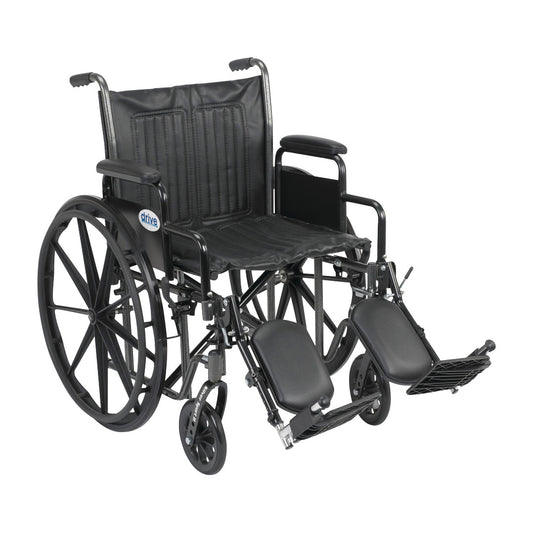 Silver Sport 2 Wheelchair with Removable Desk Arms and Elevating Leg Rests, 20"W x 16"D