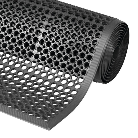 Sanitop Drainage Anti-Fatigue Mat, 3'W x 5'L, Black