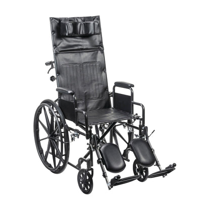Silver Sport Full-Reclining Wheelchair with Removable Desk Arms, 18"W x 16"D