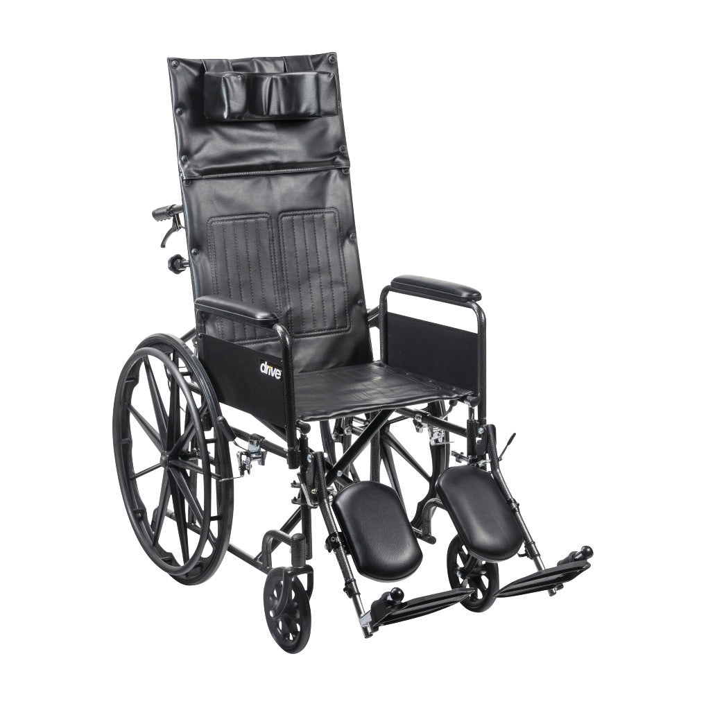 Silver Sport Full-Reclining Wheelchair with Full Arms, 20"W x 16"D