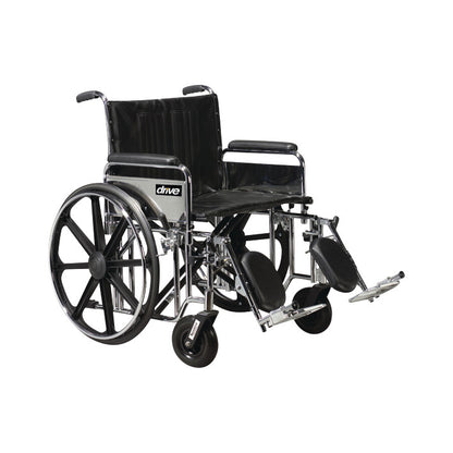 Sentra EC Heavy-Duty Wheelchair with Full Arms and Elevating Leg Rests, 20"W x 18"D