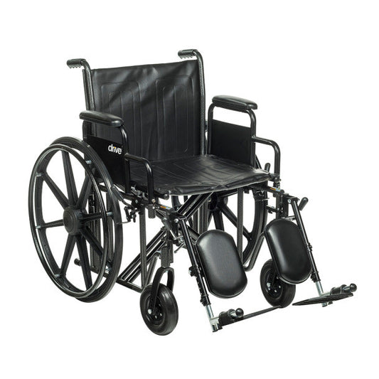 Sentra EC Heavy-Duty Wheelchair with Removable Desk Arms and Elevating Leg Rests, 22"W x 18"D
