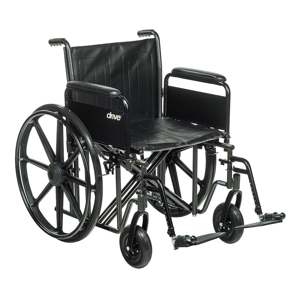 Sentra EC Heavy-Duty Wheelchair with Full Arms and Swing-Away Footrests, 22"W x 18"D