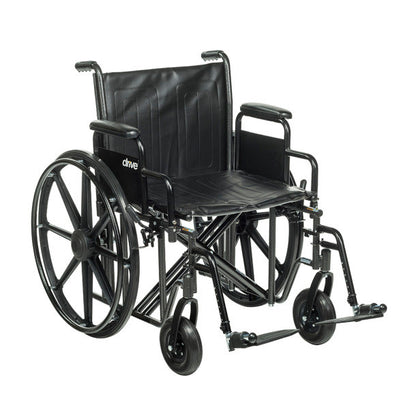 Sentra EC Heavy-Duty Wheelchair with Removable Desk Arms and Swing-Away Footrests, 24"W x 18"D