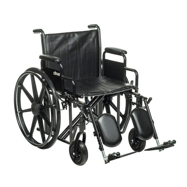 Sentra EC Heavy-Duty Wheelchair with Removable Desk Arms and Elevating Leg Rests, 24"W x 18"D