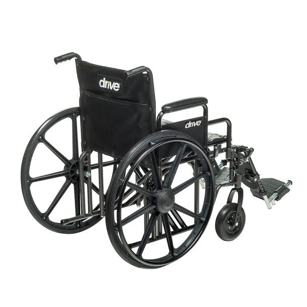 Sentra EC Heavy-Duty Wheelchair with Removable Desk Arms and Elevating Leg Rests, 24"W x 18"D