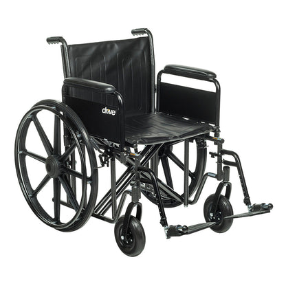 Sentra EC Heavy-Duty Wheelchair with Full Arms and Swing-Away Footrests, 24"W x 18"D