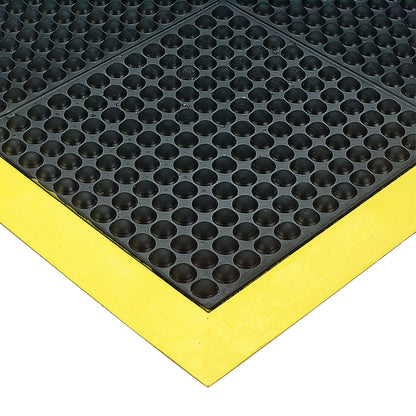 Ortho Stand Anti-Fatigue Mat, 3'W x 4'L x 1/2"H, Black/Yellow
