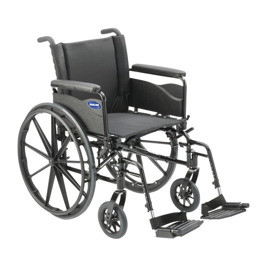 9000XT Wheelchair with Fixed-Height Full Arms and Swing-Away Footrests, 18"W x 16"D