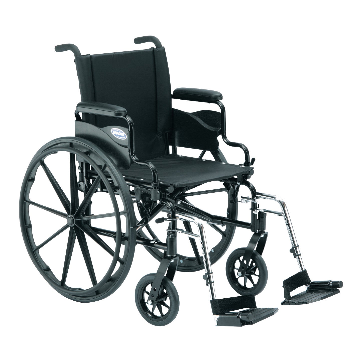 9000XT Wheelchair with Adjustable Desk Arms and Swing-Away Footrests, 18"W x 16"D