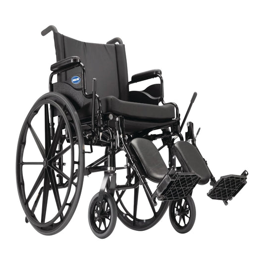 9000 XDT Wheelchair, Full Length Adjustable Armrests, Swing Away Footrests, 20"W x 18"D