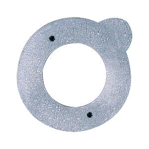 A Suremark Mole Marker, made of a textured gray material, is circular with a small protrusion and two black dots on its surface.