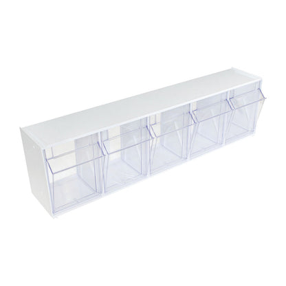 Harloff Medical Cart Accessory: 5-Compartment Tilt Bin