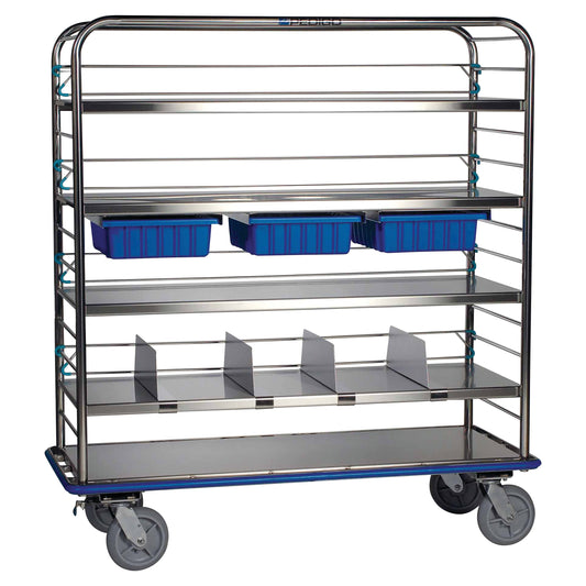 Pedigo® Central Supply Cart, 67"W with 4 Bins