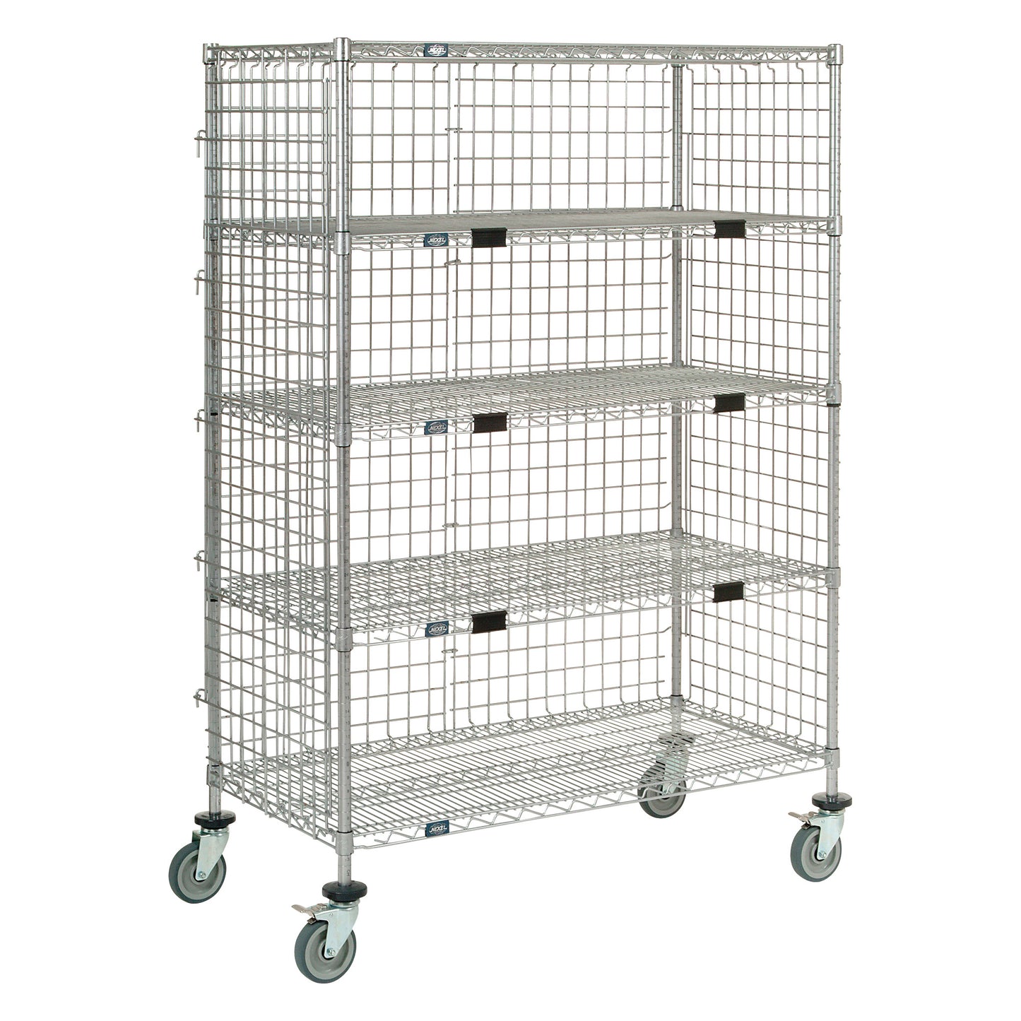 Exchange and Linen Transport Truck, Poly-Z-Brite, Enclosed, 5 Wire Shelves, 48"W x 69"H x 24"D, 800-lb. Capacity (Std Duty)