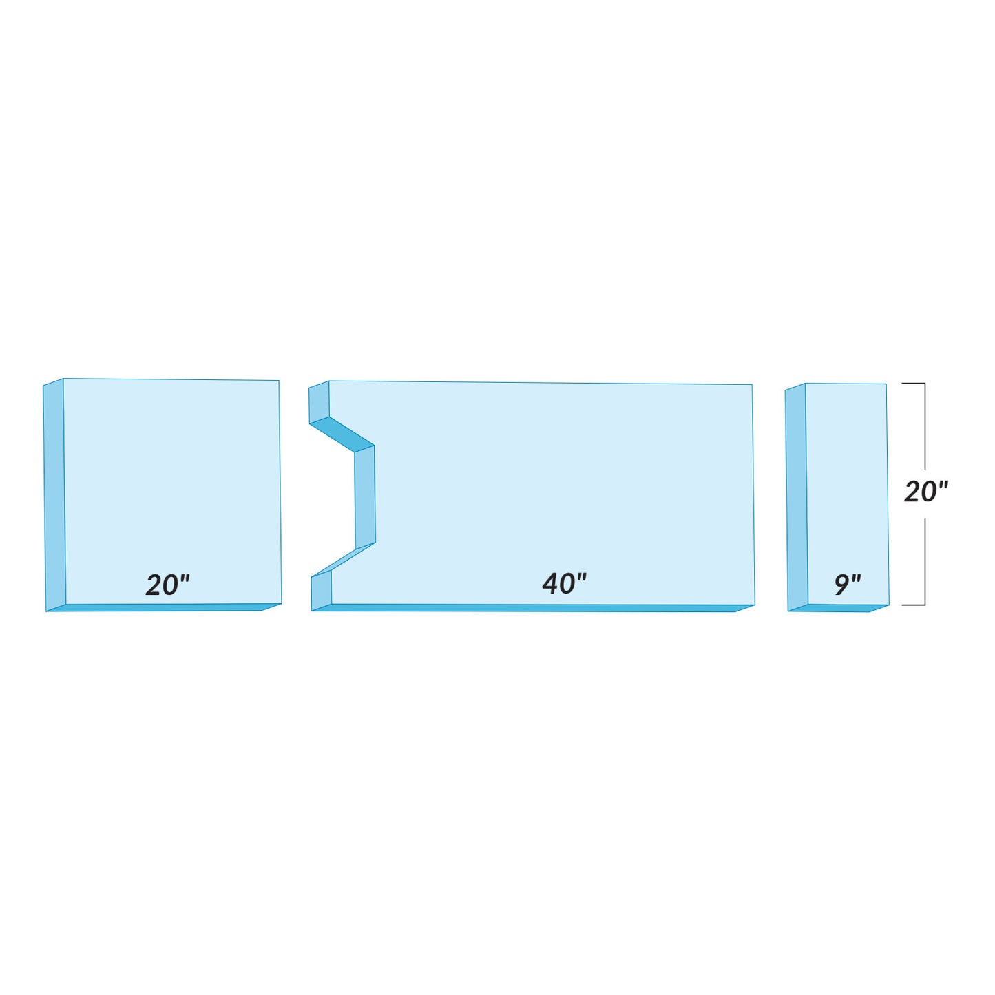 Support Surface Set for AMSCO Model 1080/2080, Gel-Topped, 3 Piece/Set