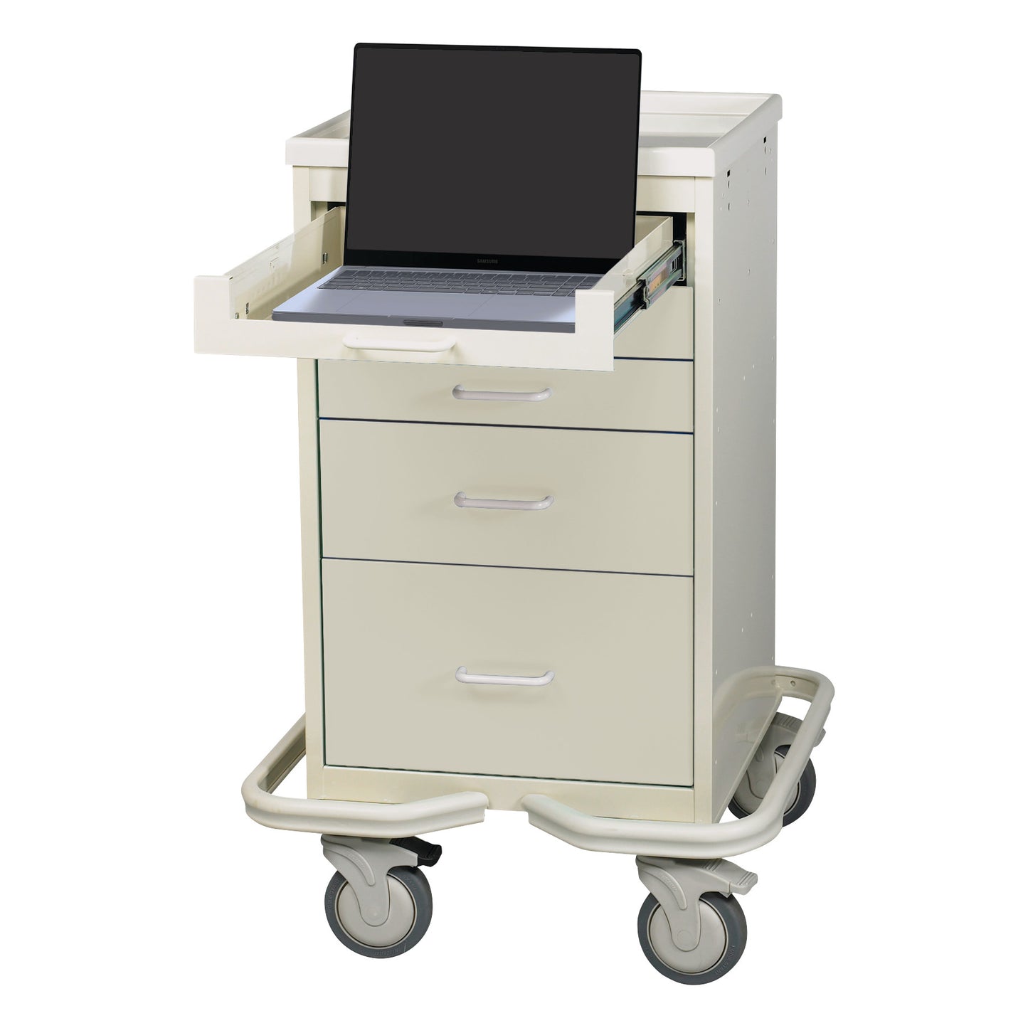 Mini Series 5-Drawer Computer Tower Cart, Solid Beige