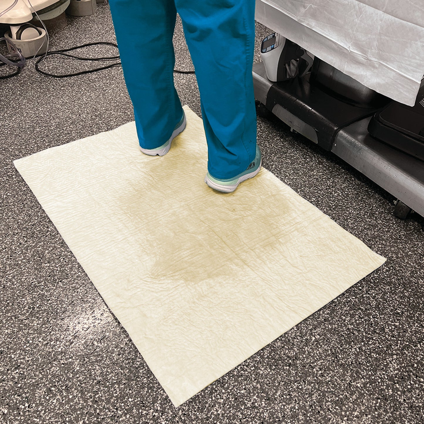 Yellow Absorbent Mat for Moderate Spillage, 70"W x 28"L, 8.5 Liters, 42 Box/Pallet (8/Box)