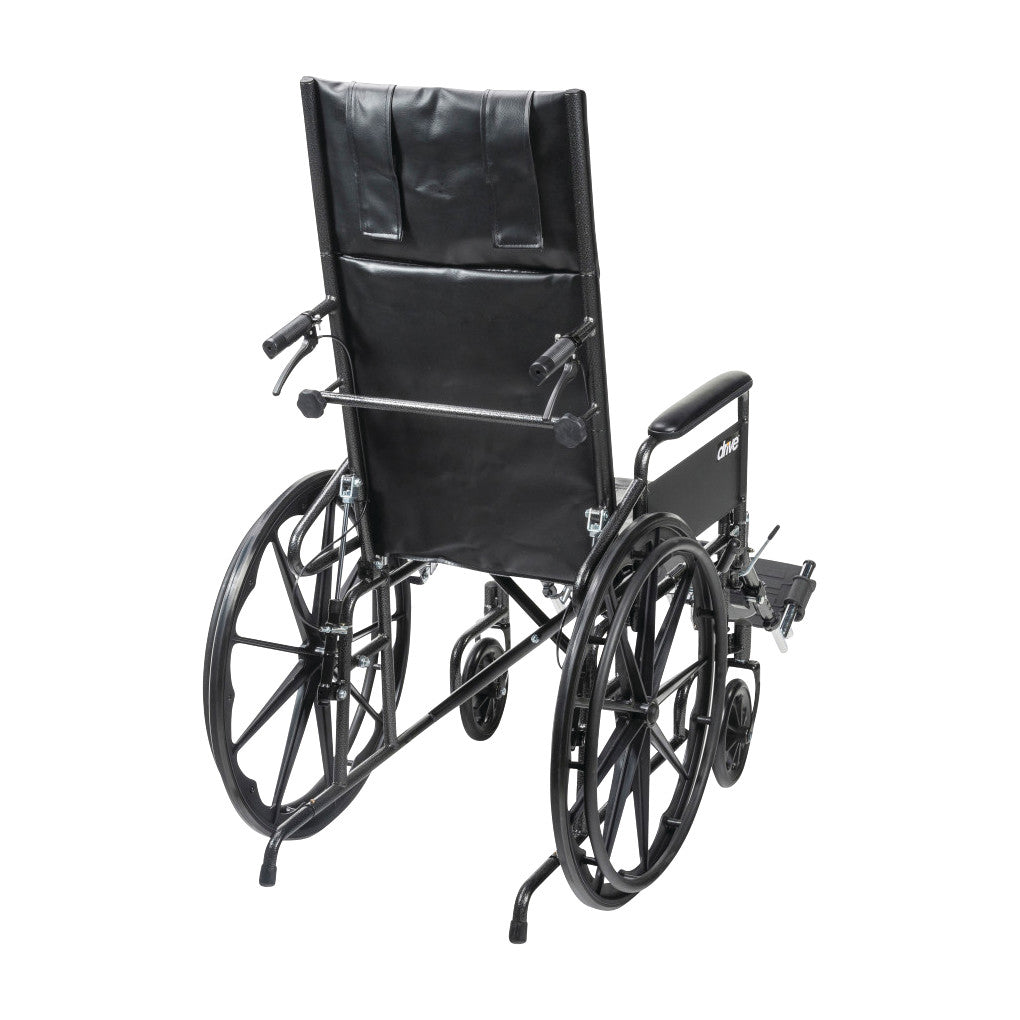 Drive Medical Silver Sport Full-Reclining Wheelchair with Full Arms