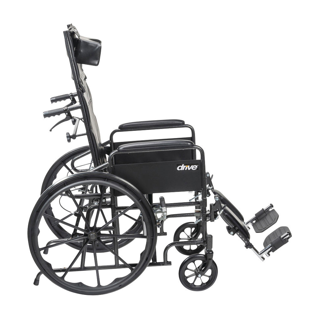 Drive Medical Silver Sport Full-Reclining Wheelchair with Full Arms