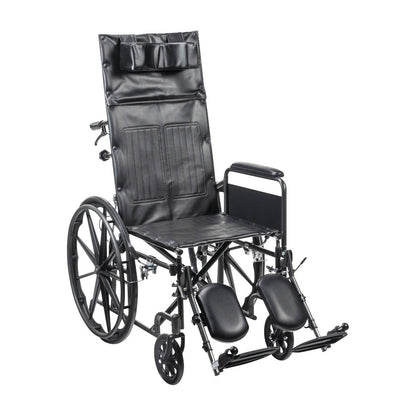Drive Medical Silver Sport Full-Reclining Wheelchair with Full Arms