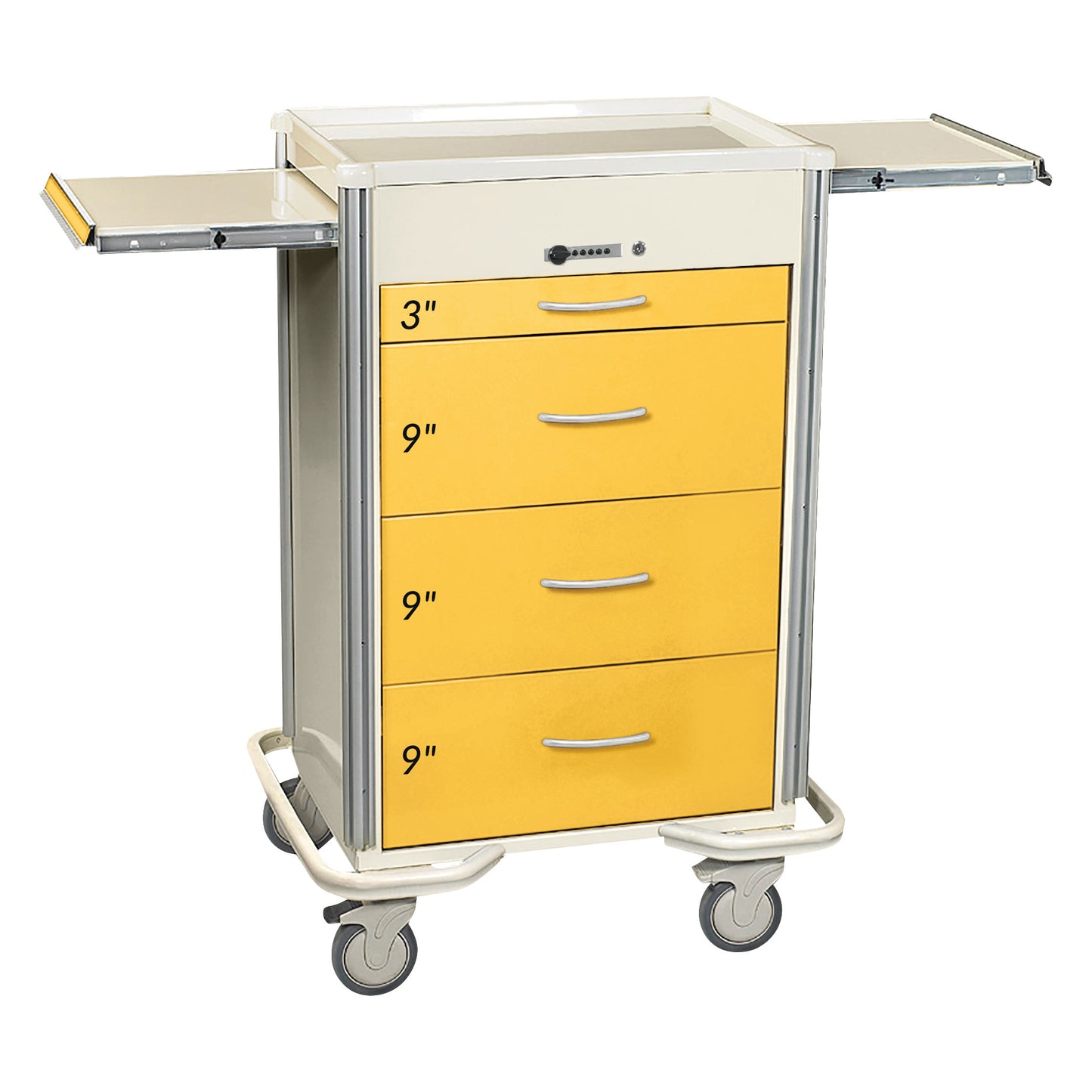 AliMed® Select Series 4-Drawer Isolation Cart with Push-Button Lock