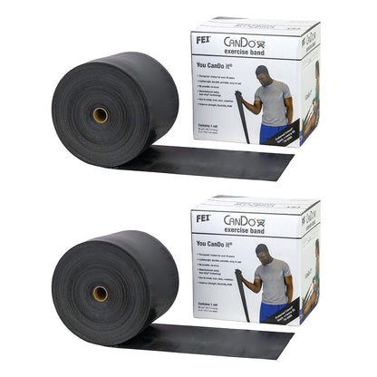 Latex Exercise Band, Low Powder, Black, X-Heavy, 50-yd. Roll, 2 Roll/Pack