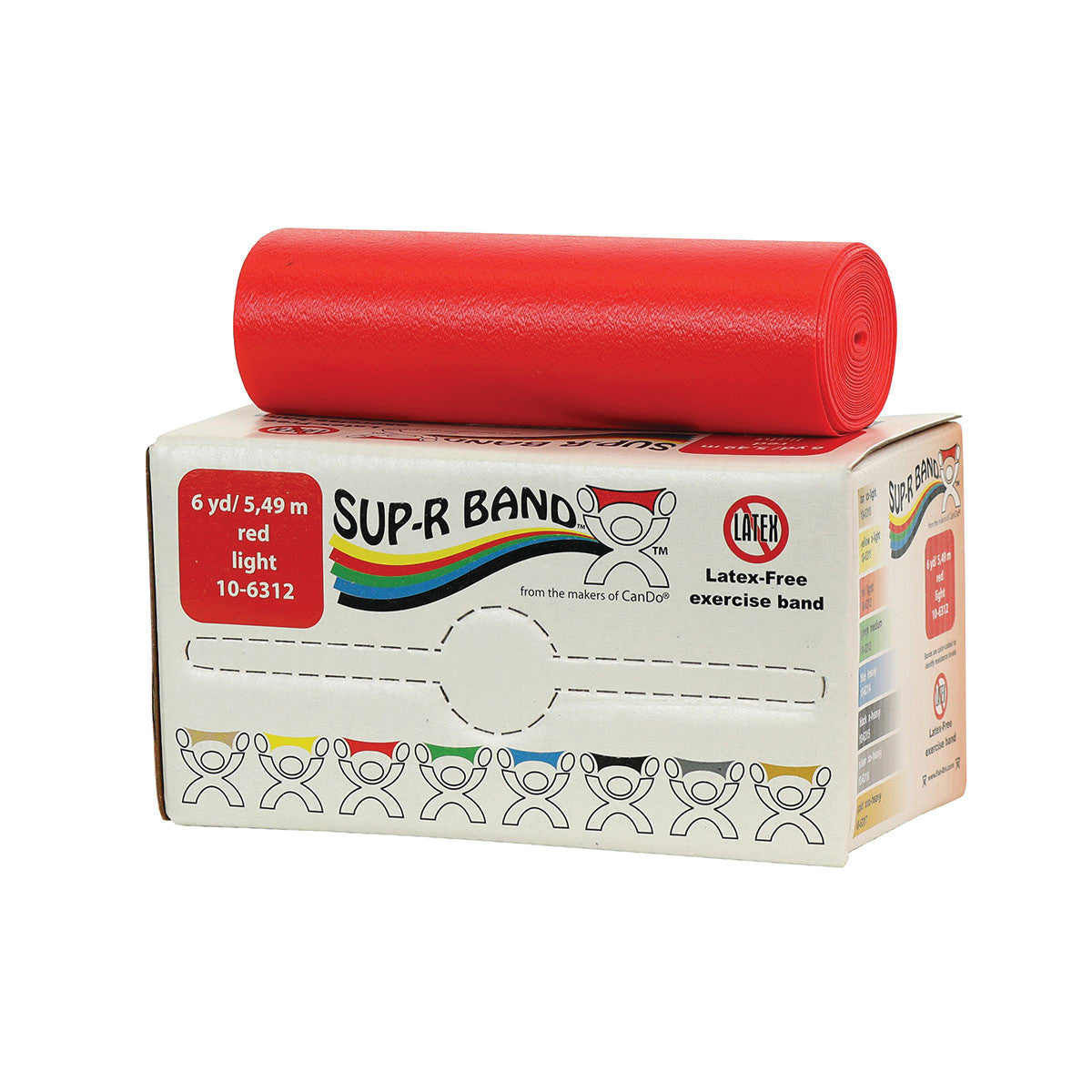 Sup-R Band Non-Latex Exercise Band, Red, Light,  6-yd. Roll