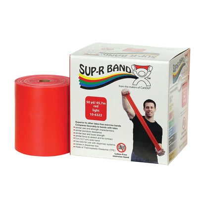 Sup-R Band Non-Latex Exercise Band, Red, Light, 50-yd. Roll
