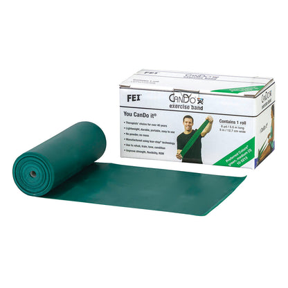 Latex Exercise Band, Green, Medium, 6-yd. Roll